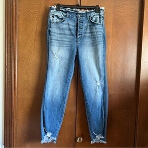 KanCan NWOT Distressed Waist and Hem Jeans Sz 13 Waist 30